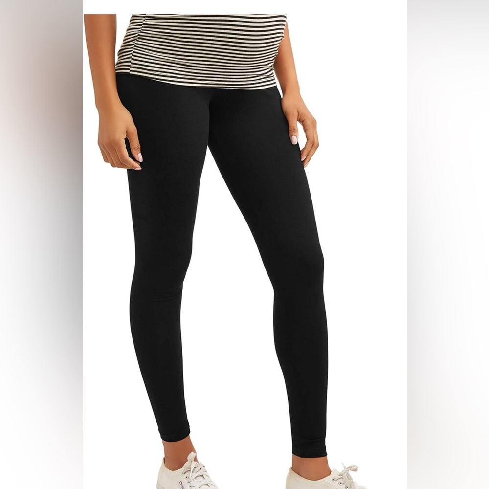 EUC Black maternity Stretch Leggings with Tapered Fit
